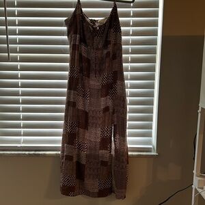 Brown PacSun LA hearts midi dress. Milkmaid stylus. Spaghetti strap M dress